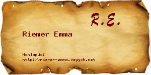 Riemer Emma névjegykártya